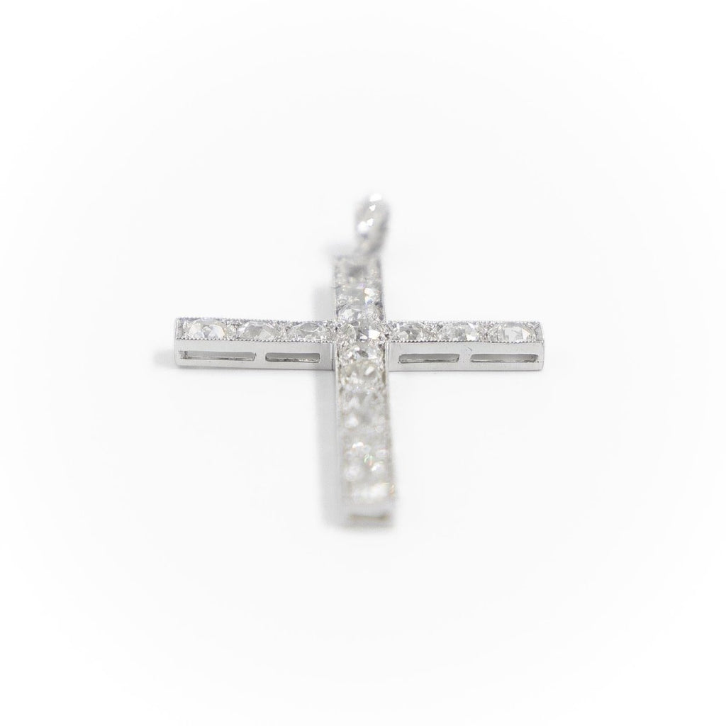 Pendentif croix en platine et diamants - Castafiore