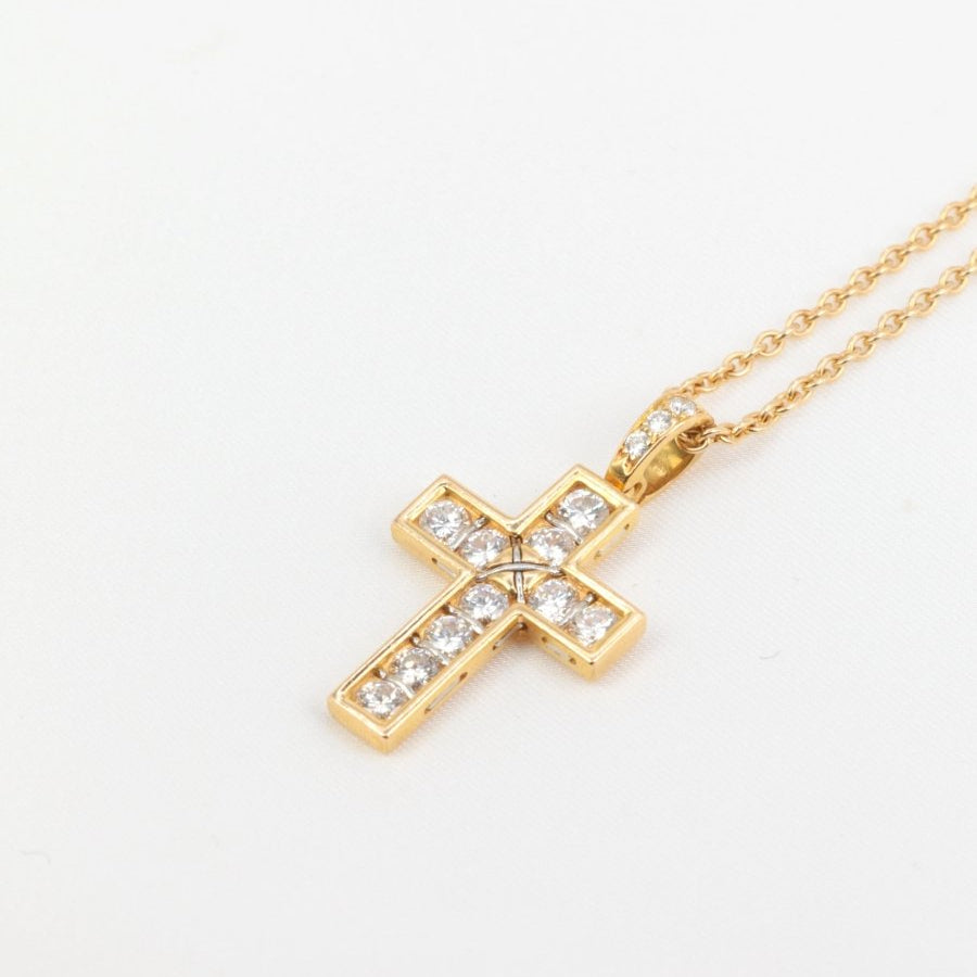Pendentif croix vintage Cartier en or et diamants - Castafiore