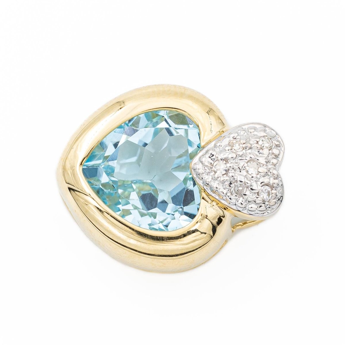 Pendentif en 2 ors, topaze et diamants - Castafiore