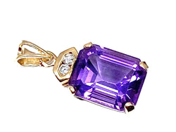 Pendentif en or 18 carats en améthyste et diamants - Castafiore