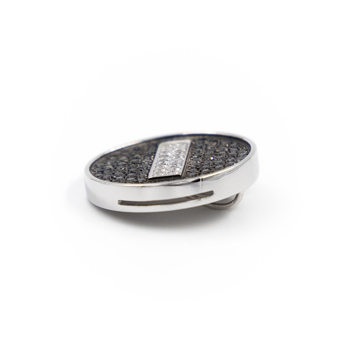 Pendentif en or blanc et diamants blancs et noirs - Castafiore