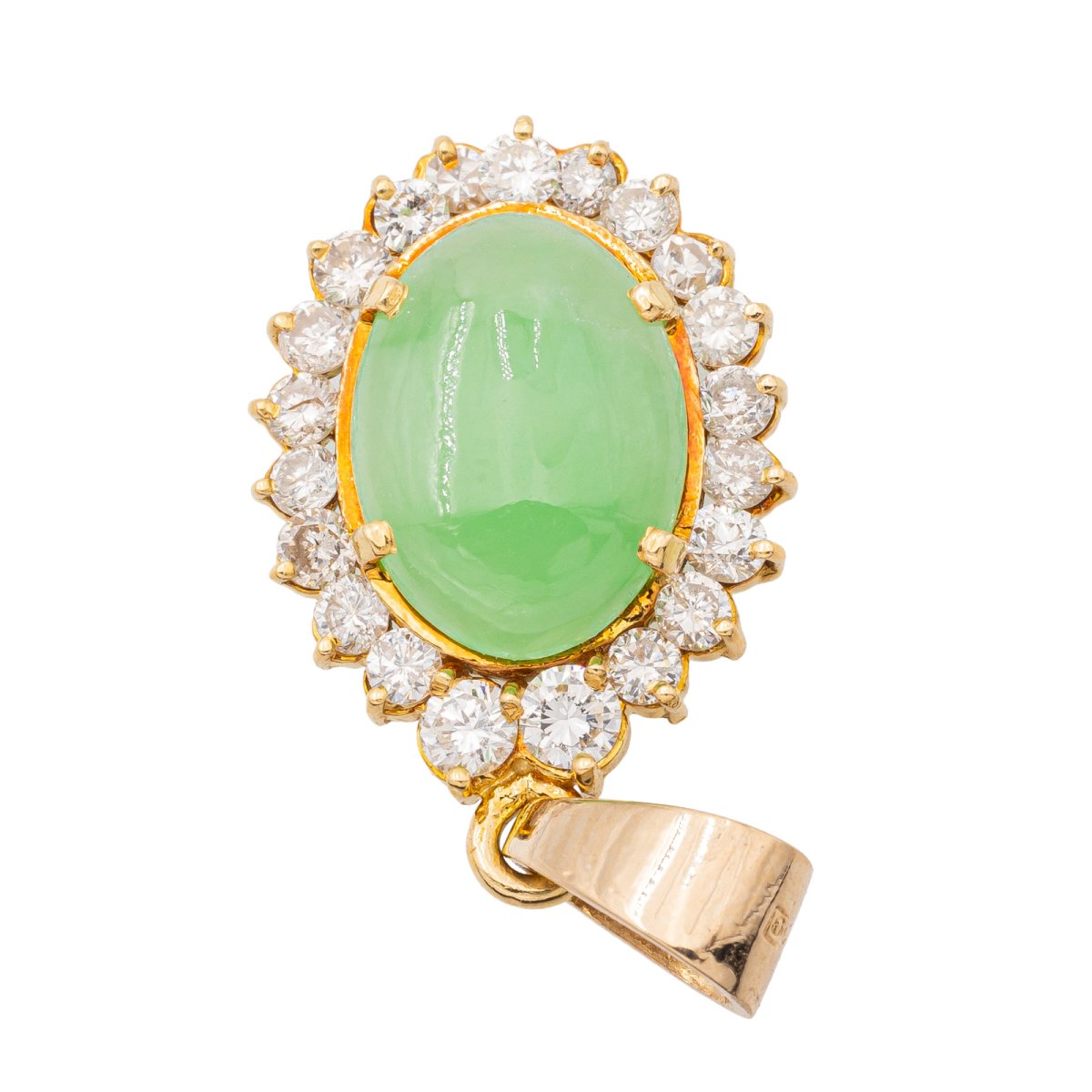 Pendentif en or jaune, diamants et jade jadéite - Castafiore