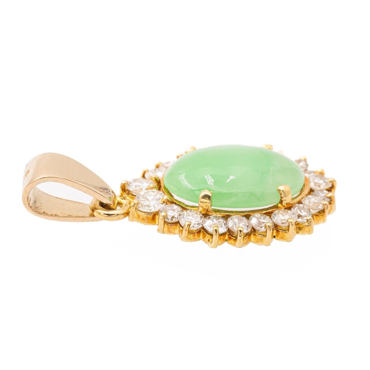 Pendentif en or jaune, diamants et jade jadéite - Castafiore