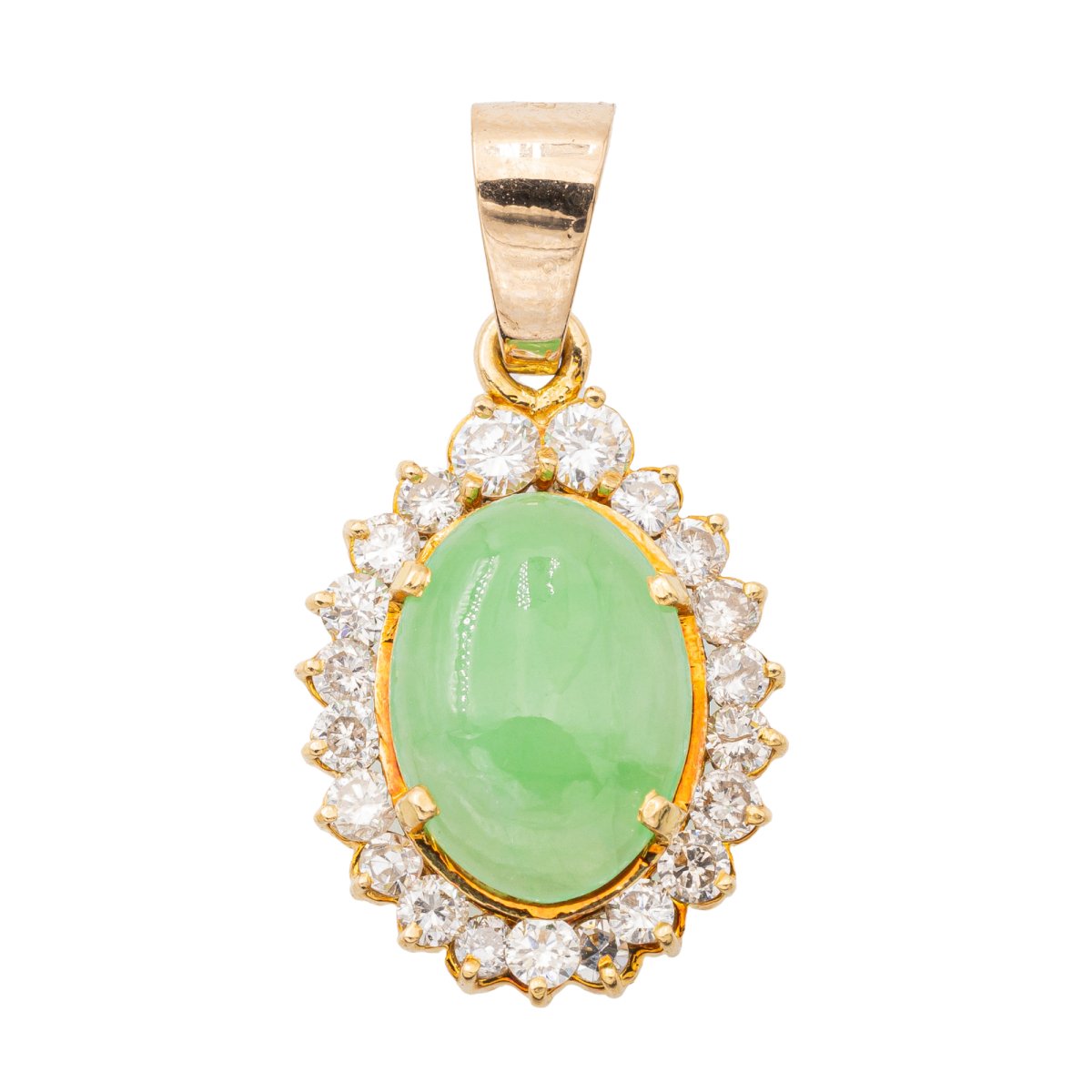Pendentif en or jaune, diamants et jade jadéite - Castafiore