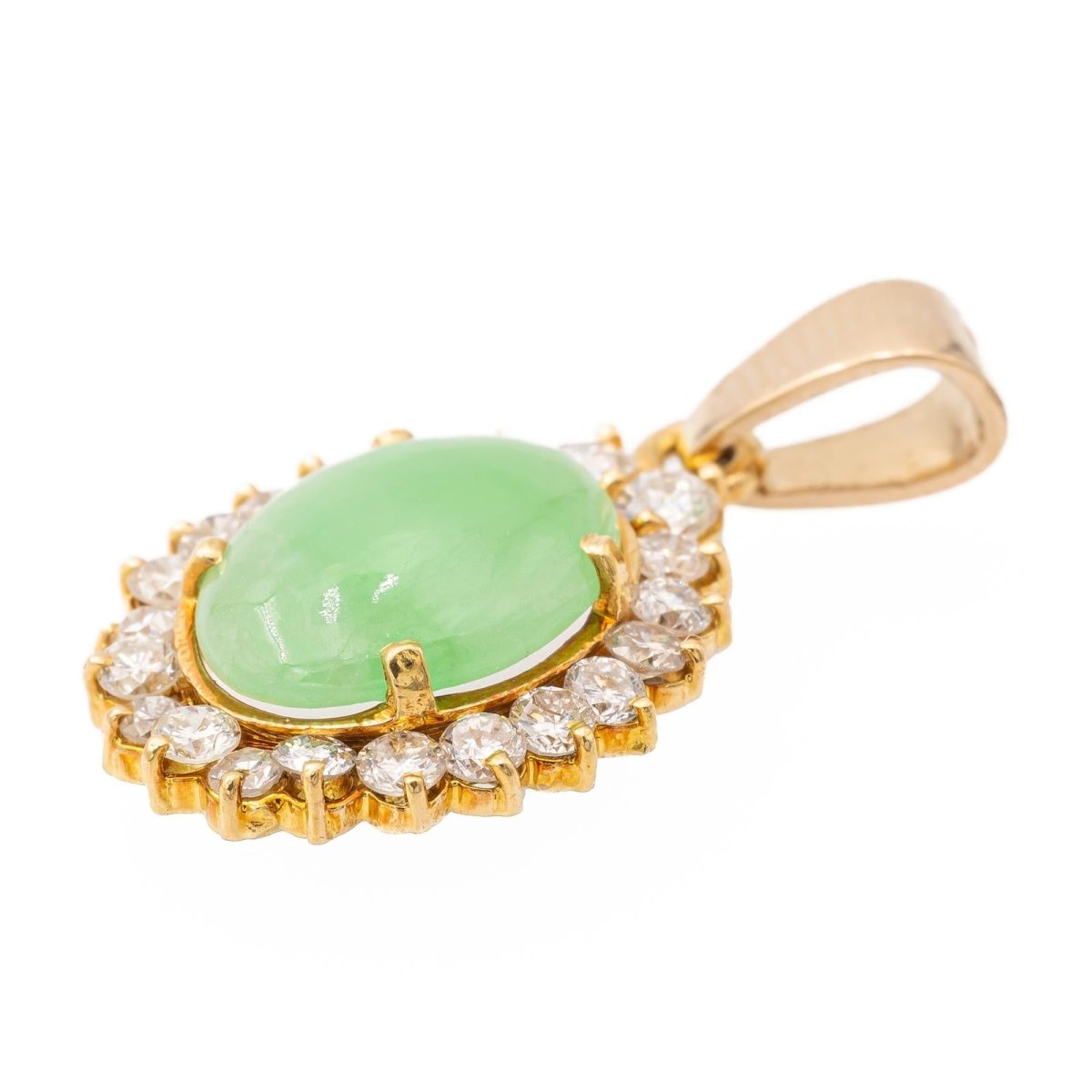 Pendentif en or jaune, diamants et jade jadéite - Castafiore