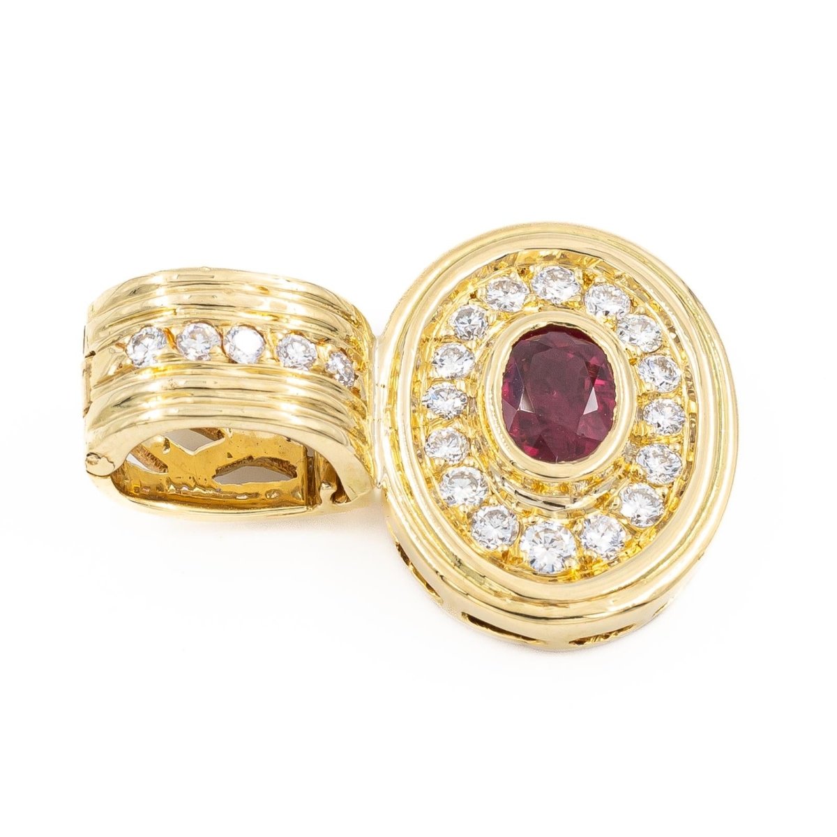Pendentif en or jaune, diamants et rubis - Castafiore