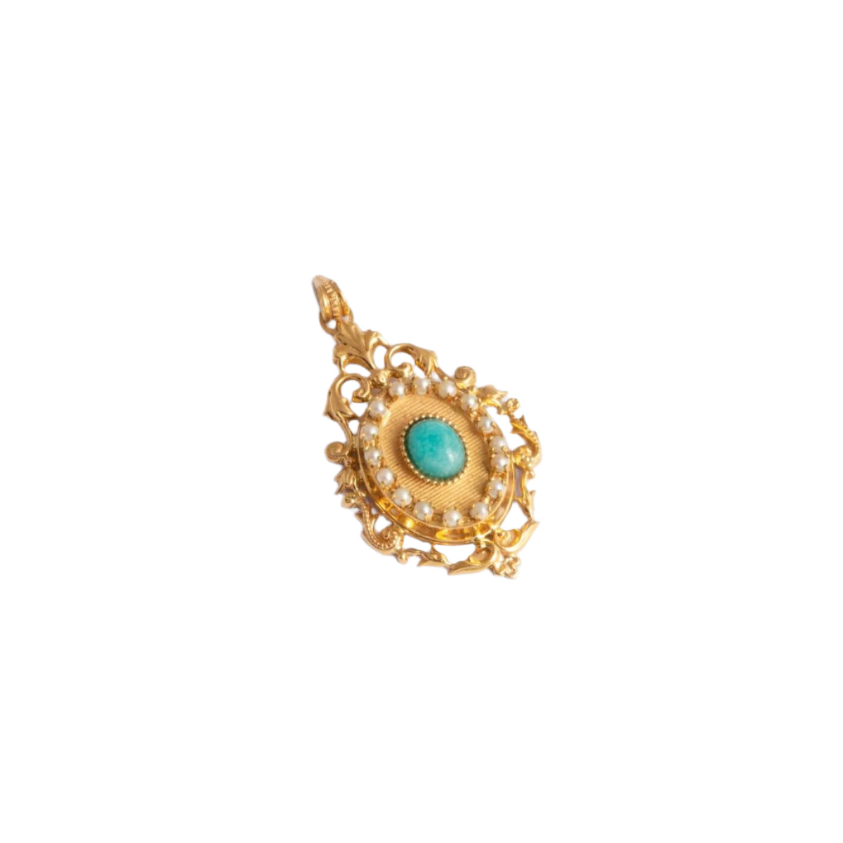 Pendentif en or jaune et turquoise - Castafiore