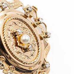 Pendentif en or jaune, perle et diamants - Castafiore