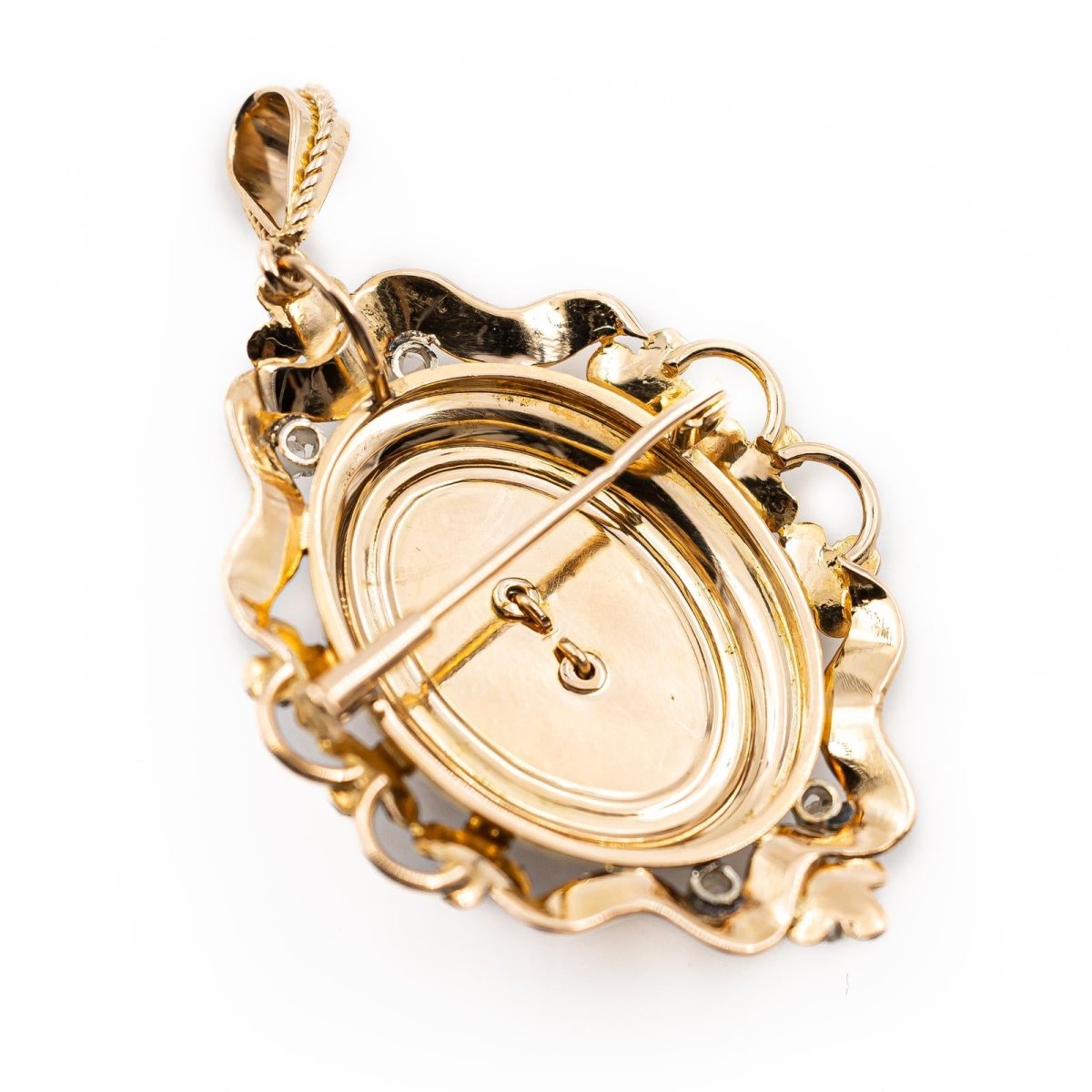 Pendentif en or jaune, perle et diamants - Castafiore