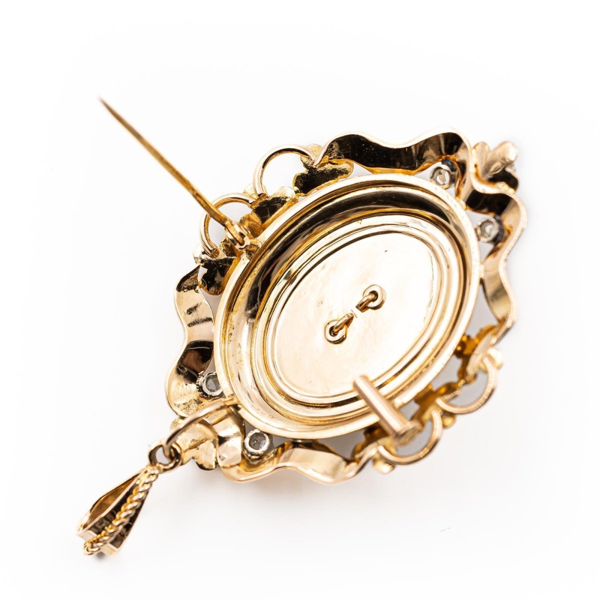 Pendentif en or jaune, perle et diamants - Castafiore