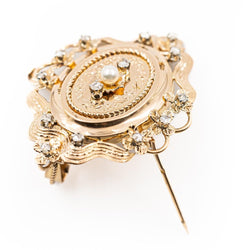 Pendentif en or jaune, perle et diamants - Castafiore