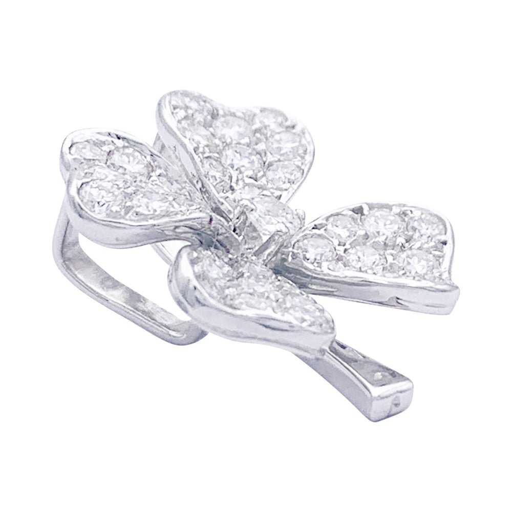 Pendentif Fred, "Trèfle", or blanc et diamants - Castafiore