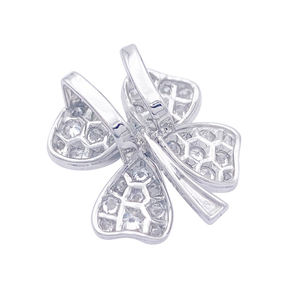 Pendentif Fred, "Trèfle", or blanc et diamants - Castafiore