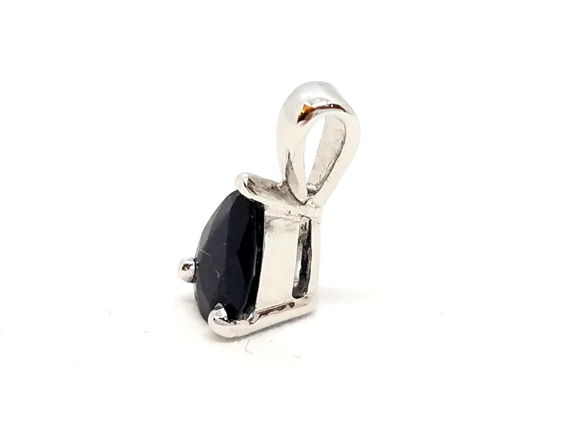 Pendentif goutte en or blanc et saphir - Castafiore