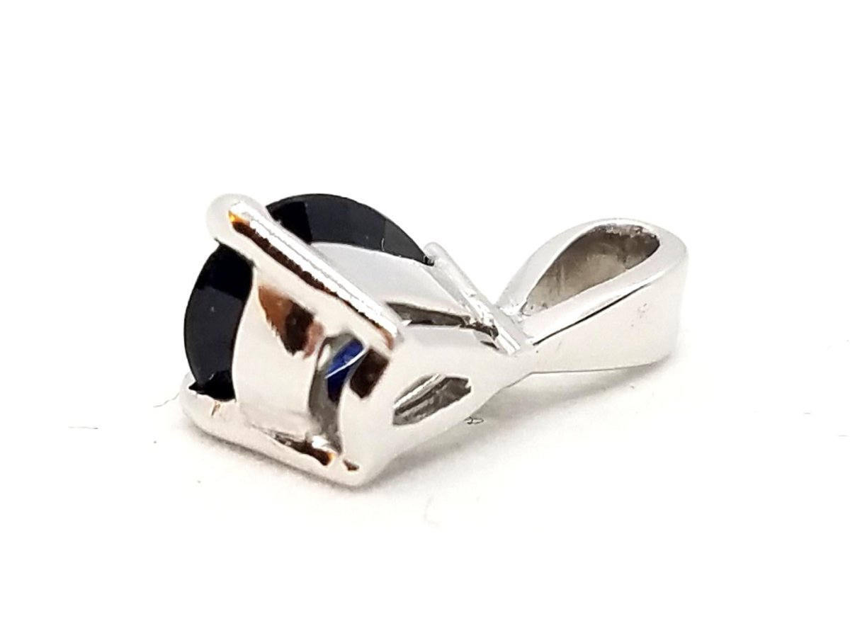 Pendentif goutte en or blanc et saphir - Castafiore