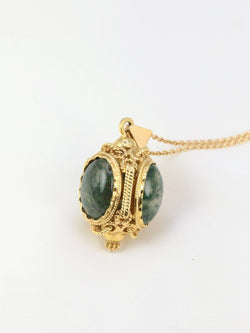 Pendentif lanterne en or et cabochons d’agate mousse - Castafiore