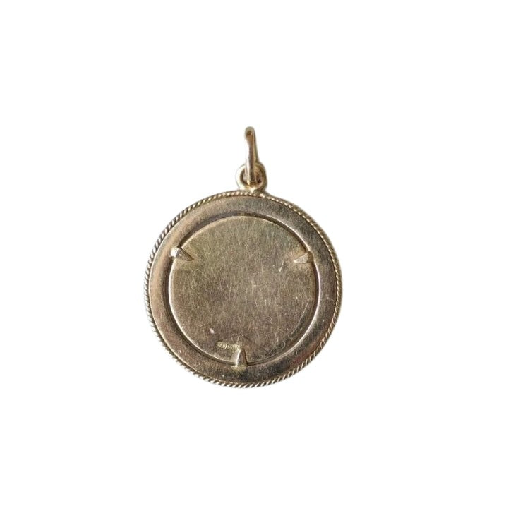 Pendentif médaille astrologique Verseau, or et émail - Castafiore