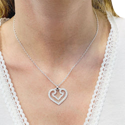 Pendentif O.J. PERRIN, "Coeur Légende" en or blanc et diamants - Castafiore