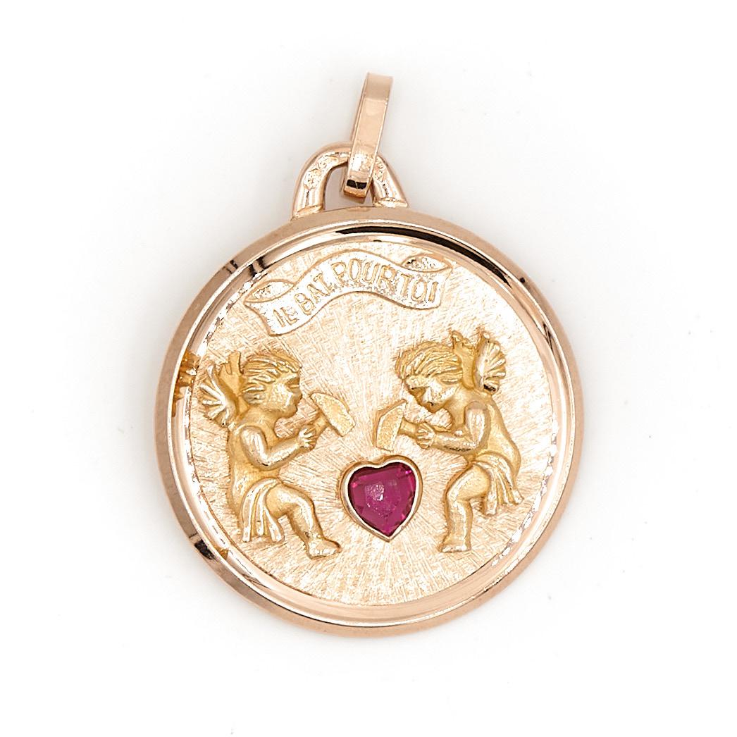 Pendentif Or jaune Rubis - Castafiore