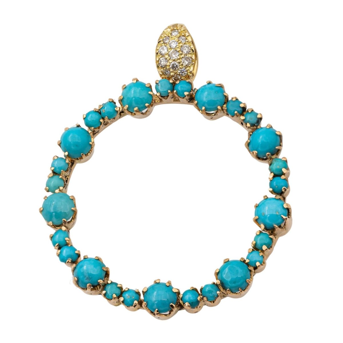 Pendentif Or jaune Turquoise - Castafiore