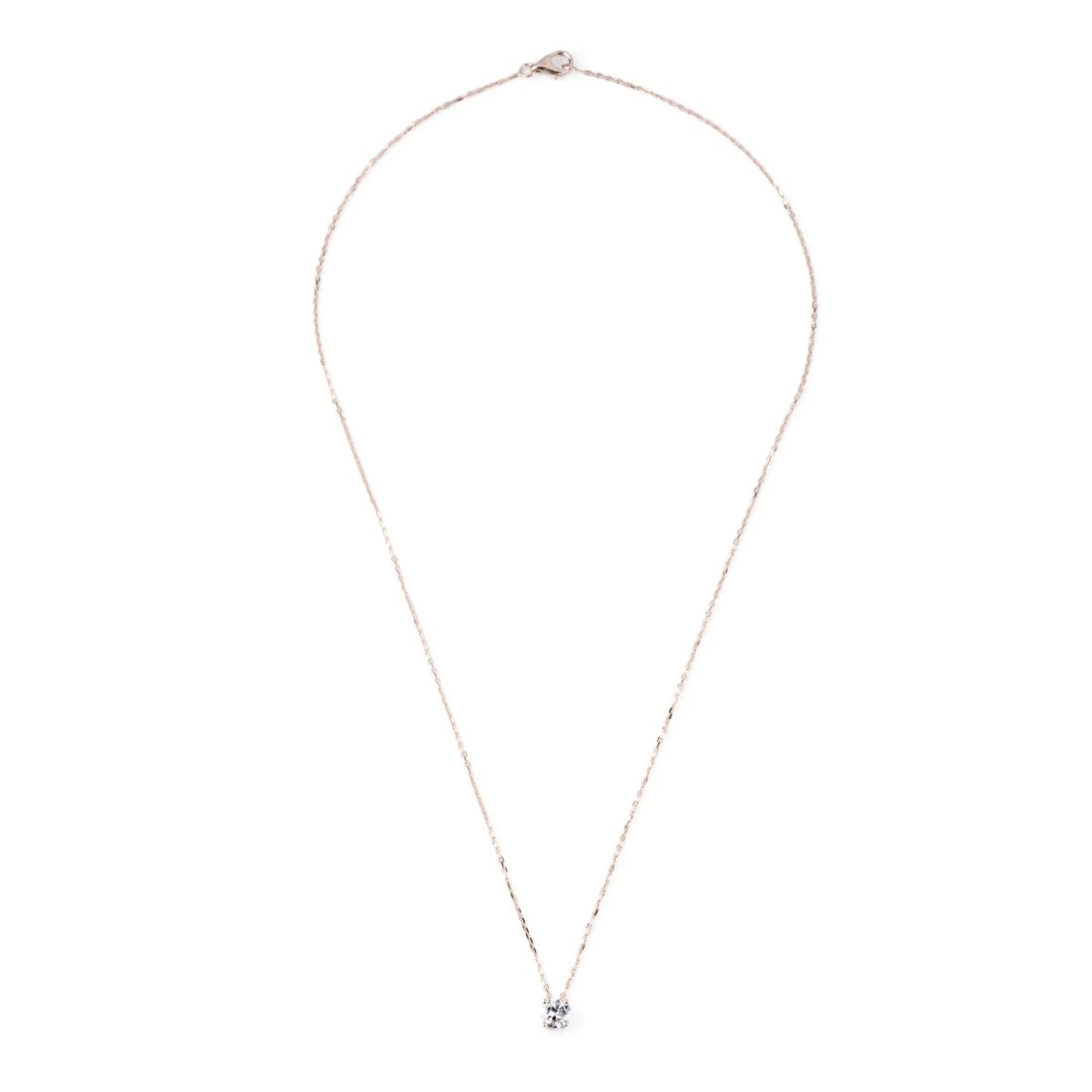 Pendentif orné d'un diamant taille ancienne or rose - Castafiore