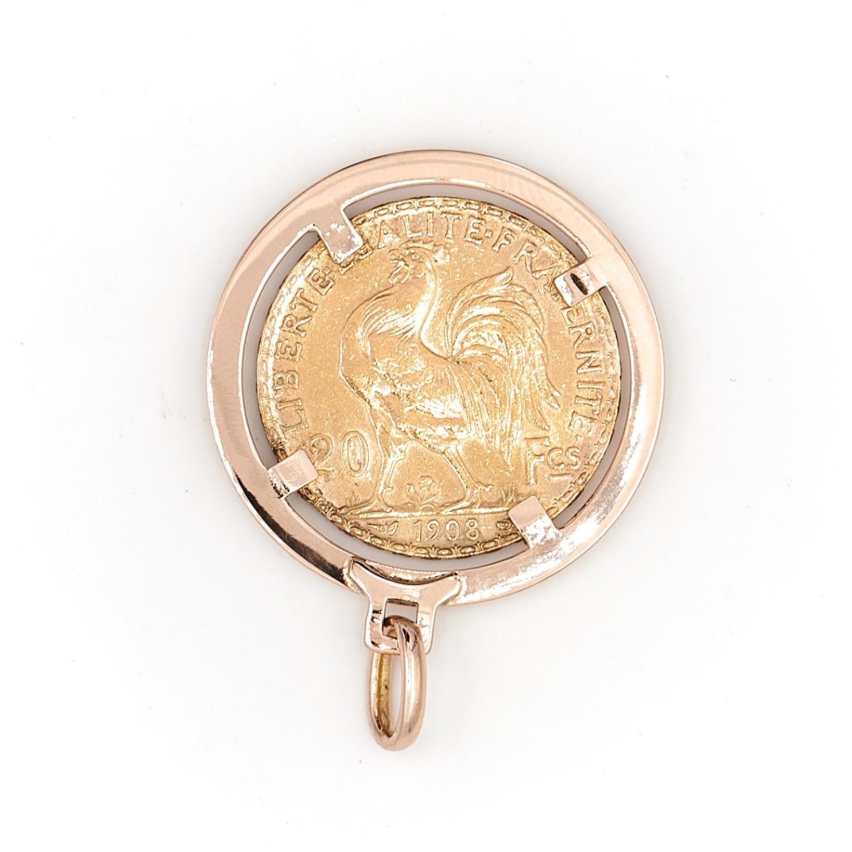 Pendentif pièce de monnaie en 2 ors - Castafiore