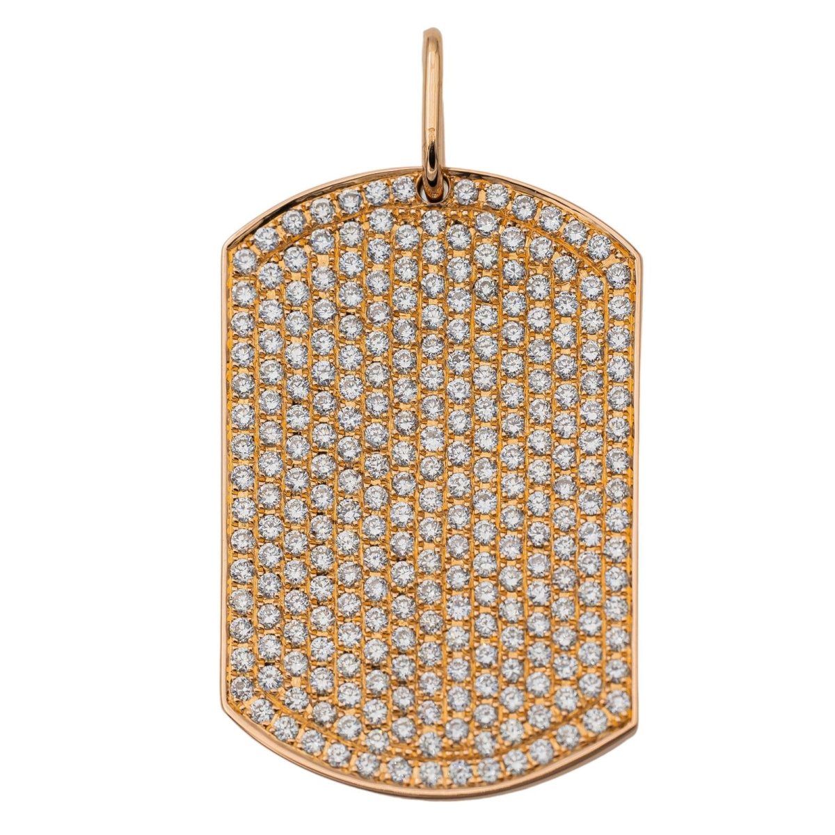 Pendentif Plaque VICTORIA CASAL, or rose et diamants - Castafiore