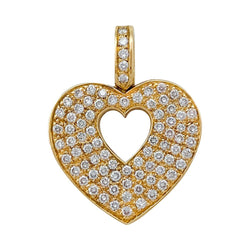 Pendentif Poiray, "Coeur secret", en or jaune et diamants - Castafiore