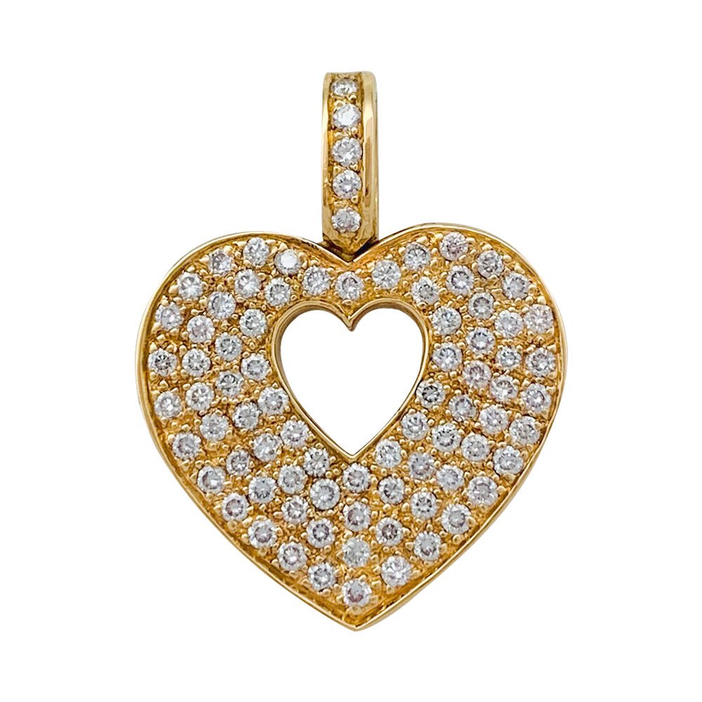 Pendentif Poiray, "Coeur secret", en or jaune et diamants - Castafiore