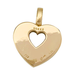 Pendentif Poiray, "Coeur secret", en or jaune et diamants - Castafiore