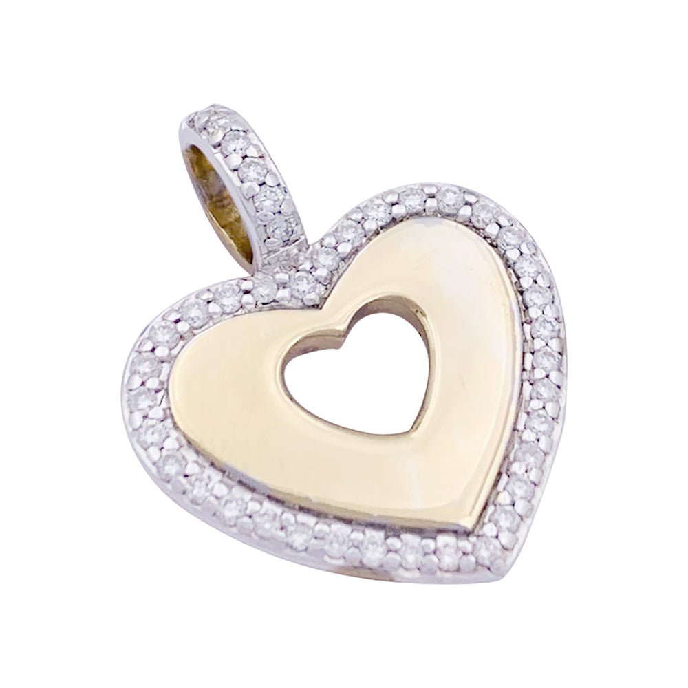 Pendentif Poiray, "Coeur secret", or jaune, or blanc et diamants. - Castafiore