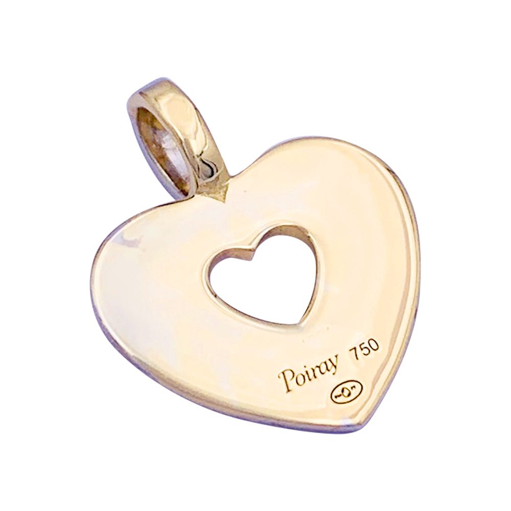 Pendentif Poiray, "Coeur secret", or jaune, or blanc et diamants. - Castafiore