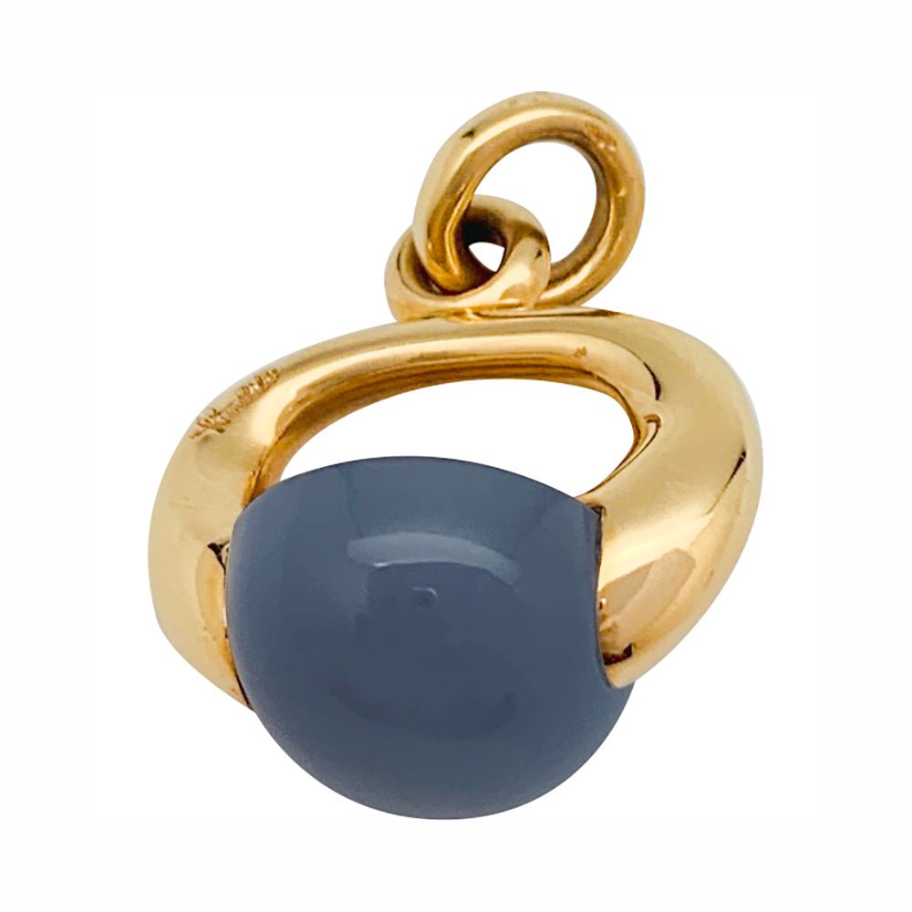 Pendentif Pomellato en or rose et calcédoine, collection "Luna" - Castafiore