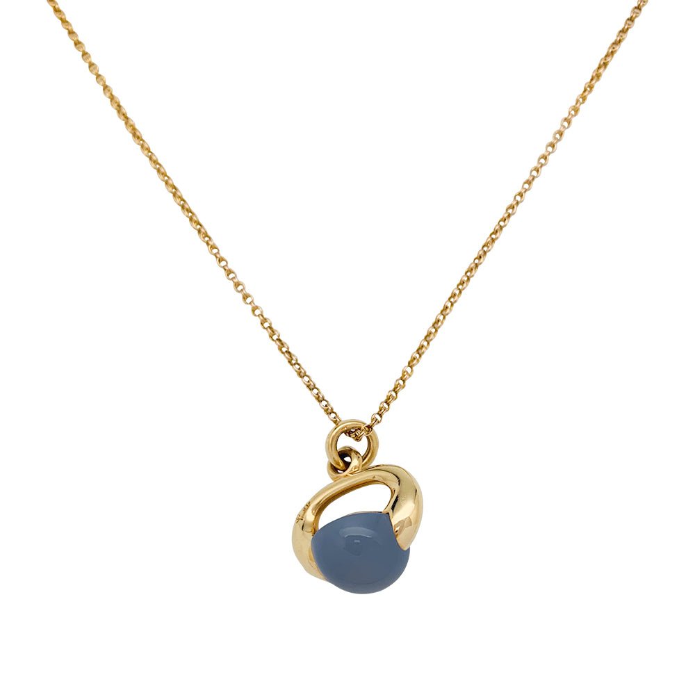 Pendentif Pomellato en or rose et calcédoine, collection "Luna" - Castafiore