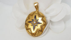 Pendentif Porte Photo Email et Perle - Castafiore