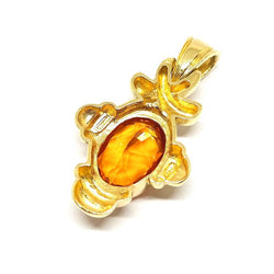 Pendentif vintage citrine or jaune 18 carats - Castafiore