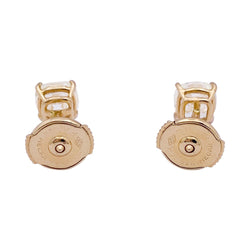 Puces d'oreilles en or jaune, diamants. - Castafiore