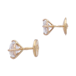 Puces d'oreilles en or jaune, diamants. - Castafiore
