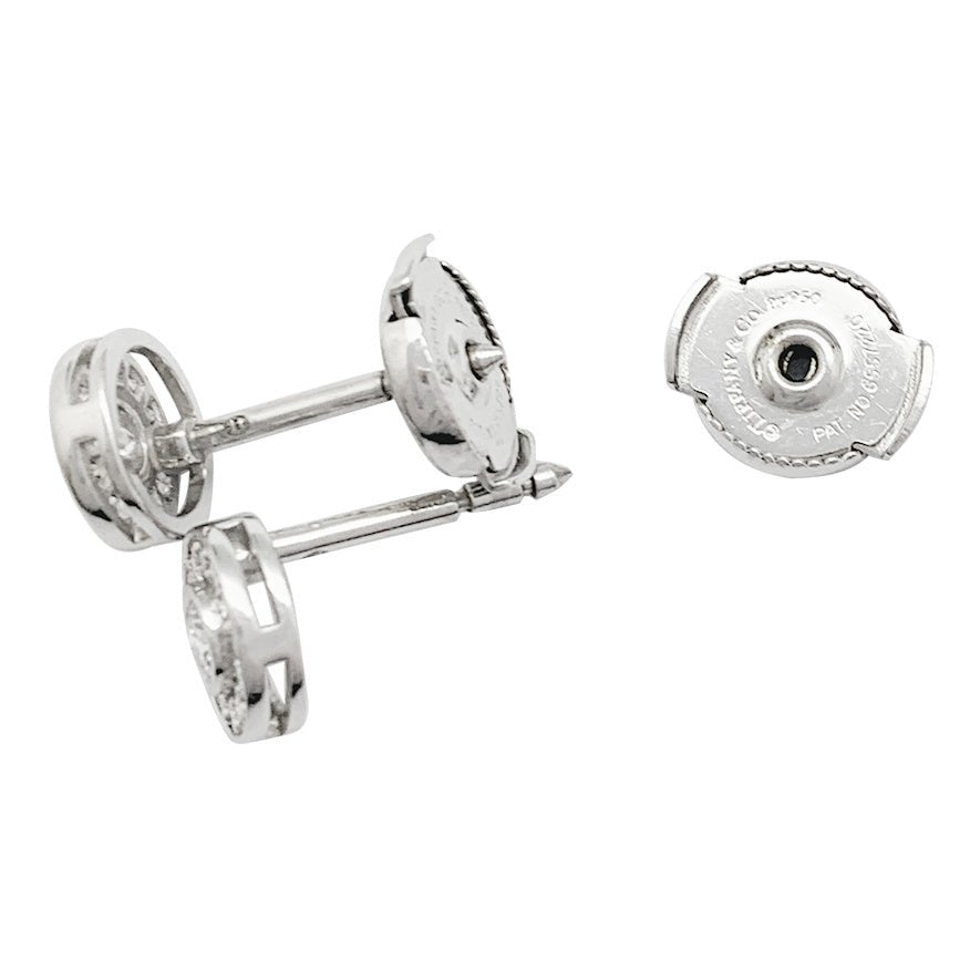 Puces Tiffany & Co., "Mini Circlet", platine et diamants - Castafiore