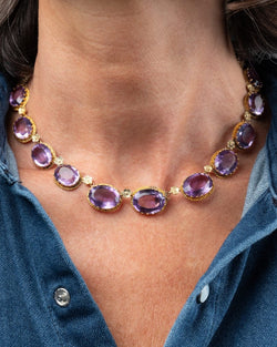 Ras de cou - Bracelet en or jaune et améthystes - Castafiore