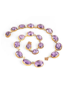 Ras de cou - Bracelet en or jaune et améthystes - Castafiore