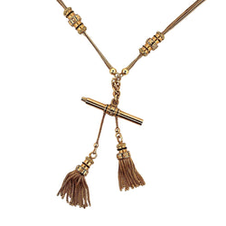 Sautoir chaine de montre Napoleon III en or jaune et pompons - Castafiore