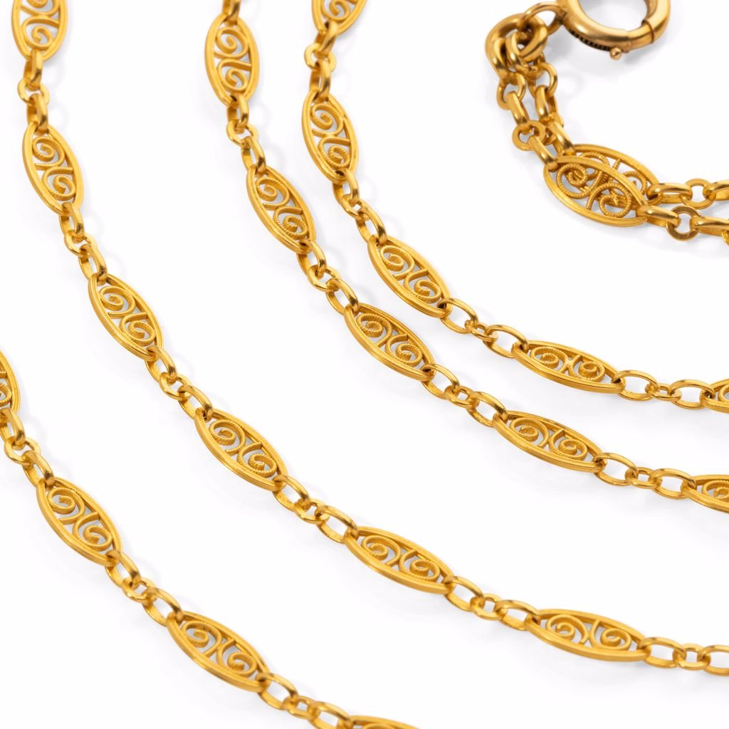 Sautoir filigrané en or jaune - Castafiore