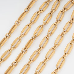 Sautoir or jaune maillons ovales ciselés - Castafiore