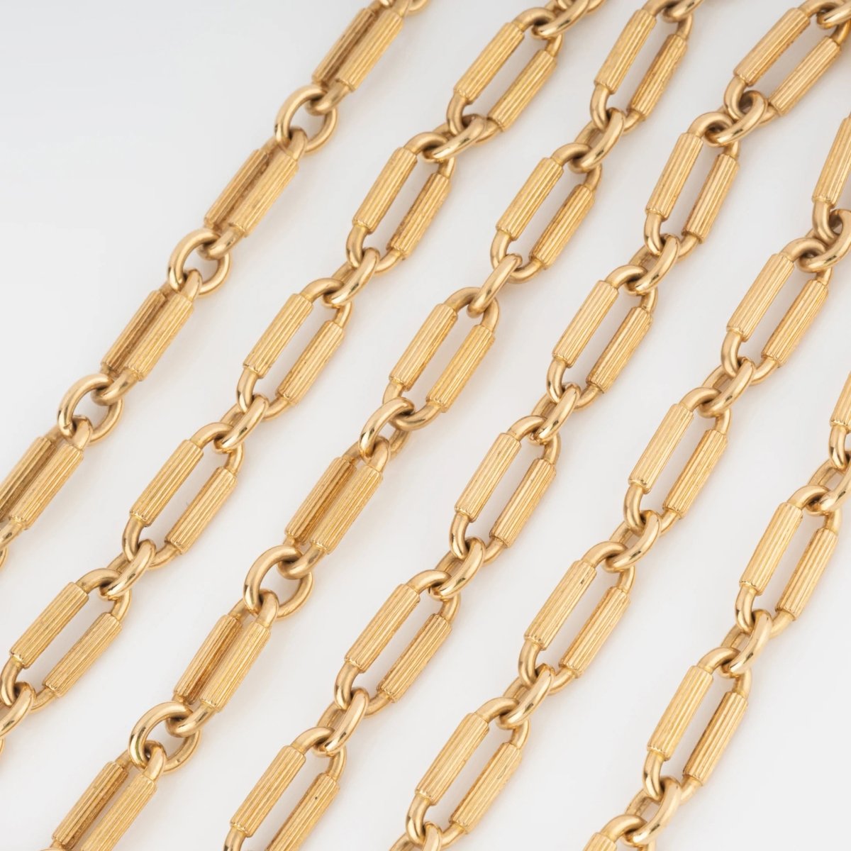 Sautoir or jaune maillons ovales ciselés - Castafiore