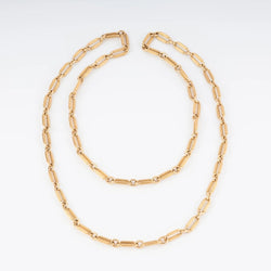 Sautoir or jaune maillons ovales ciselés - Castafiore