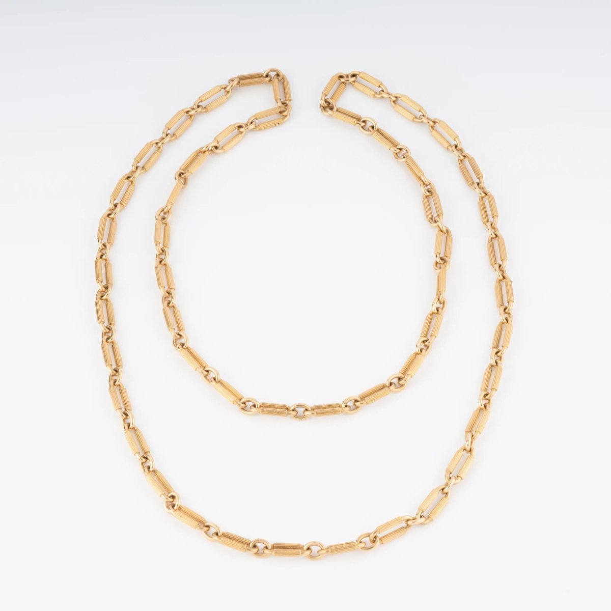 Sautoir or jaune maillons ovales ciselés - Castafiore