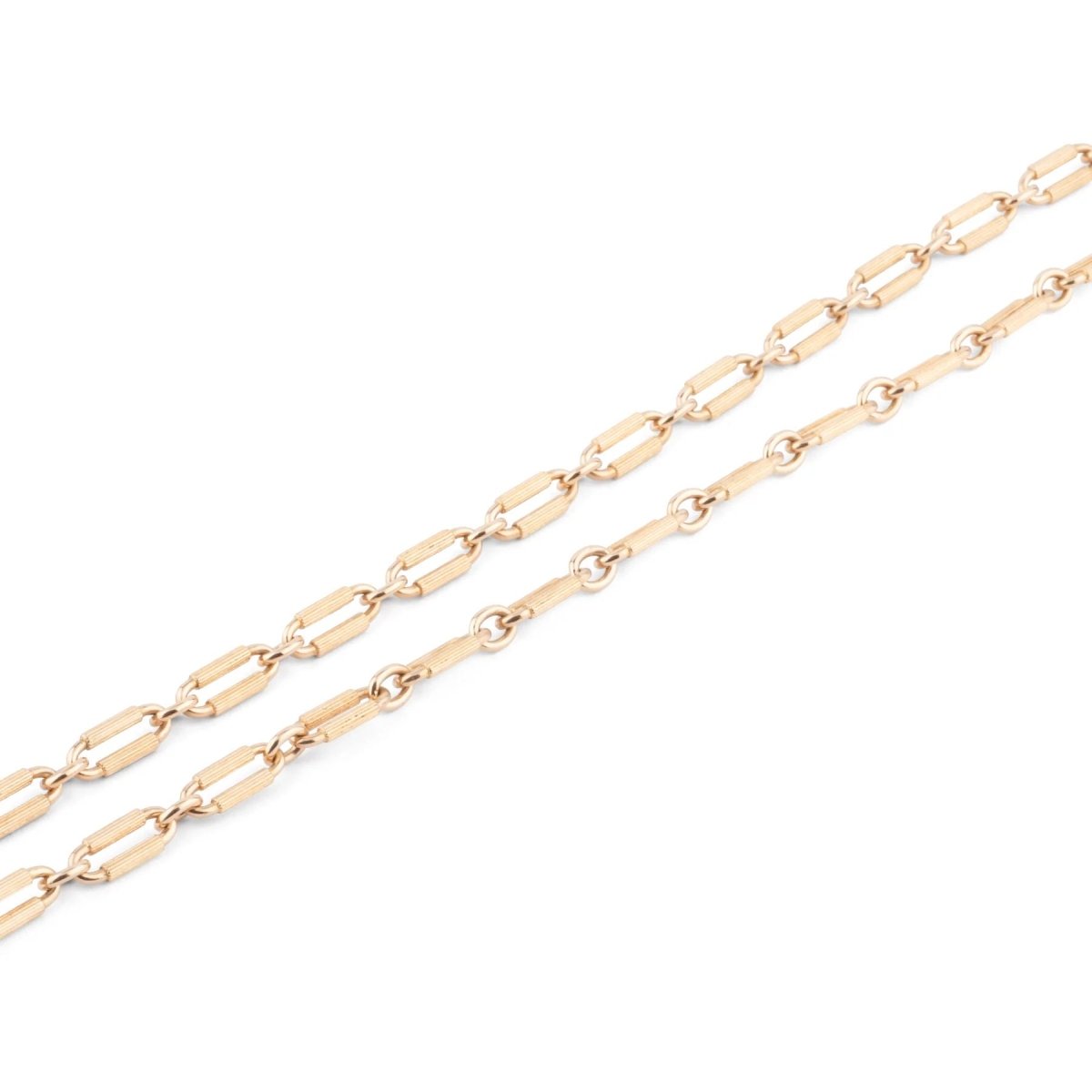 Sautoir or jaune maillons ovales ciselés - Castafiore