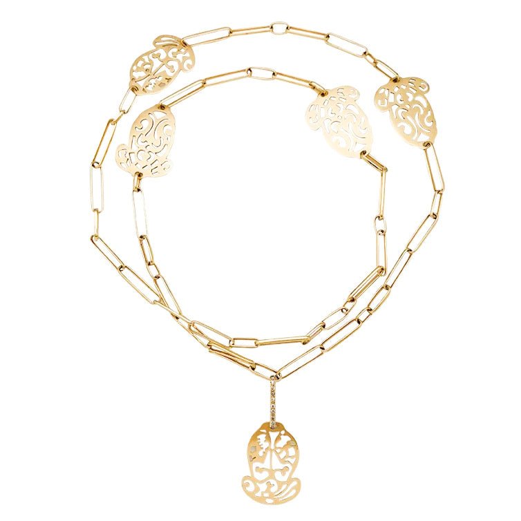 Sautoir POMELLATO "Ming", or rose et diamants bruns - Castafiore