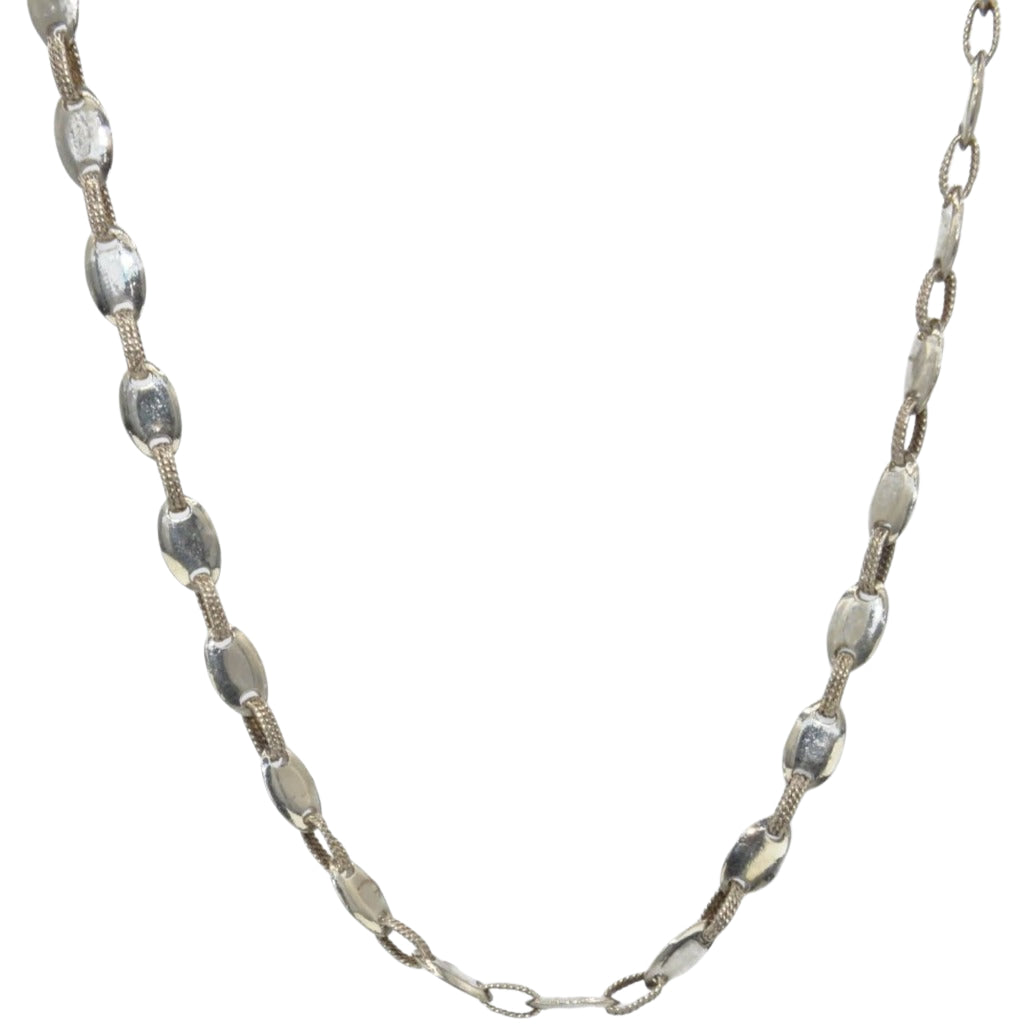 Sautoir signé de la maison hermès graine de café en argent - Castafiore